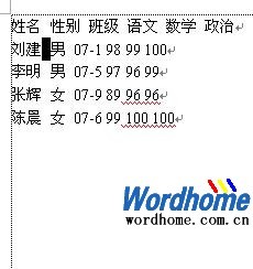Word表格制作:先输入内容后插入表格 Word表格制作:先输入内容后插入表格